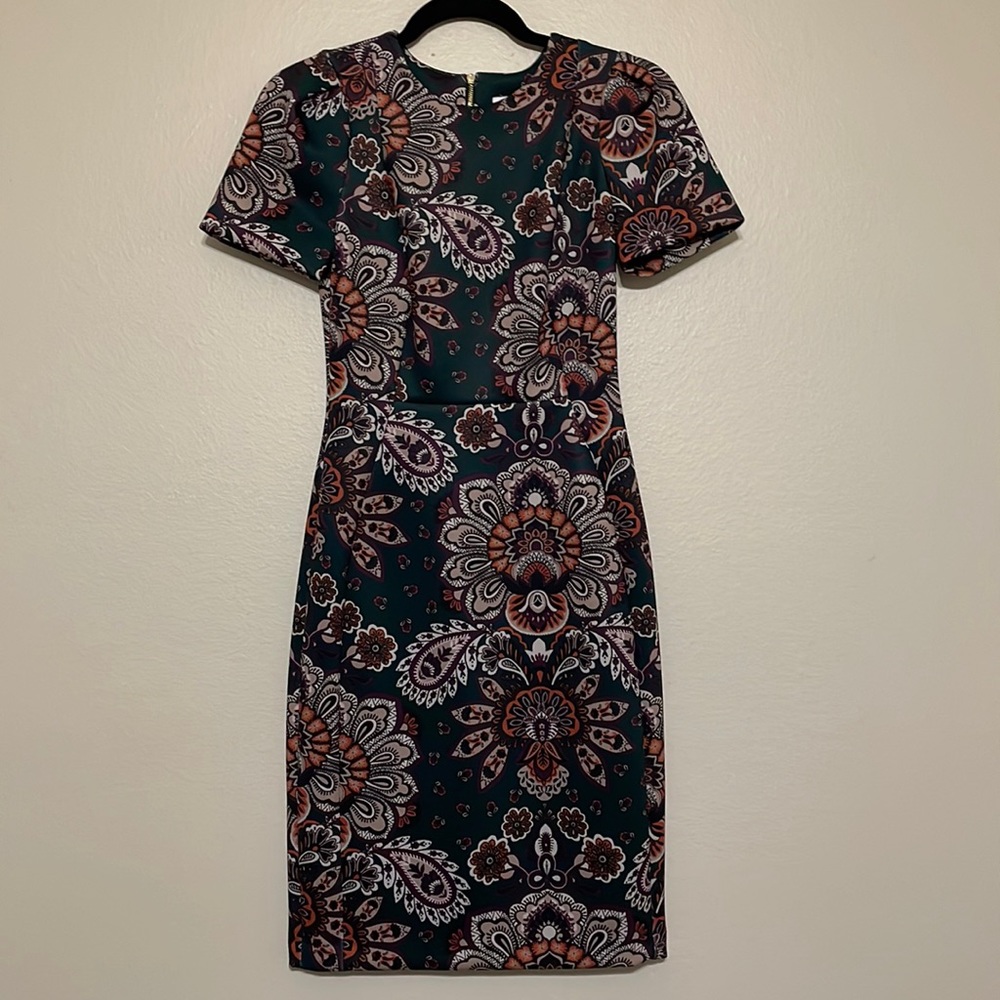 Calvin Klein Floral Midi Dress - Green and Pink